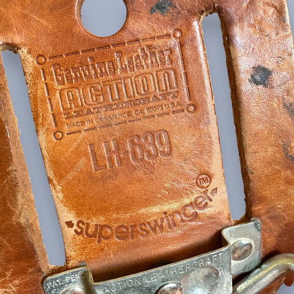 Vintage Hand Tooled Leather Belt w/ Action Leathercraft Superswinger Hammer Loop - Picture 9 of 12